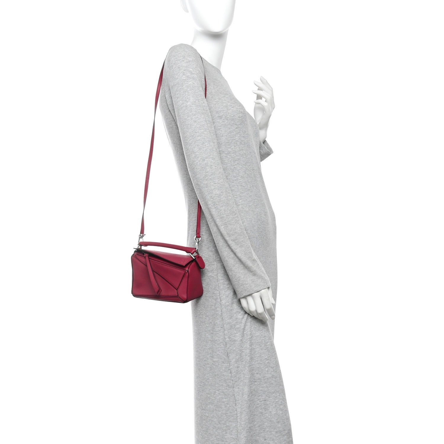 Loewe Calfskin Mini Puzzle Bag Raspberry 2 of 13