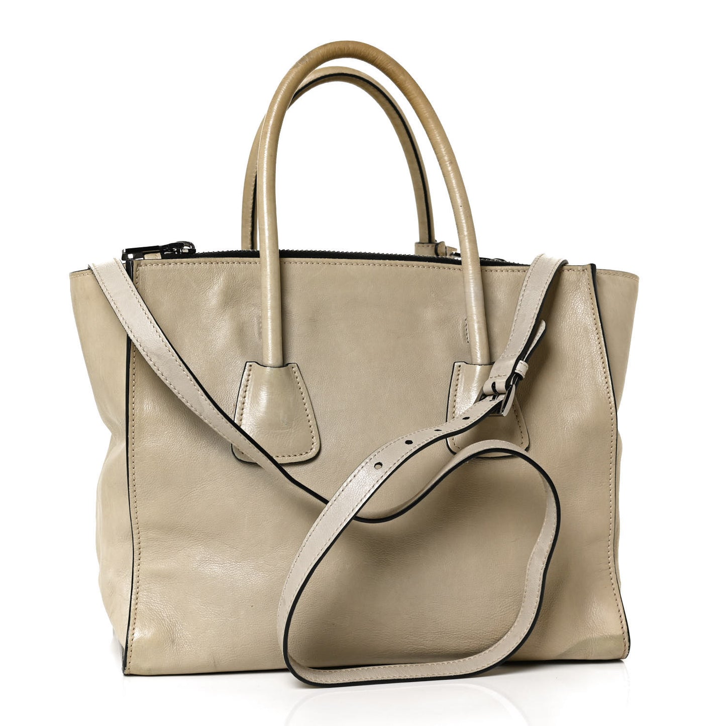 Glace Calf Twin Pocket Tote Ghiaccio