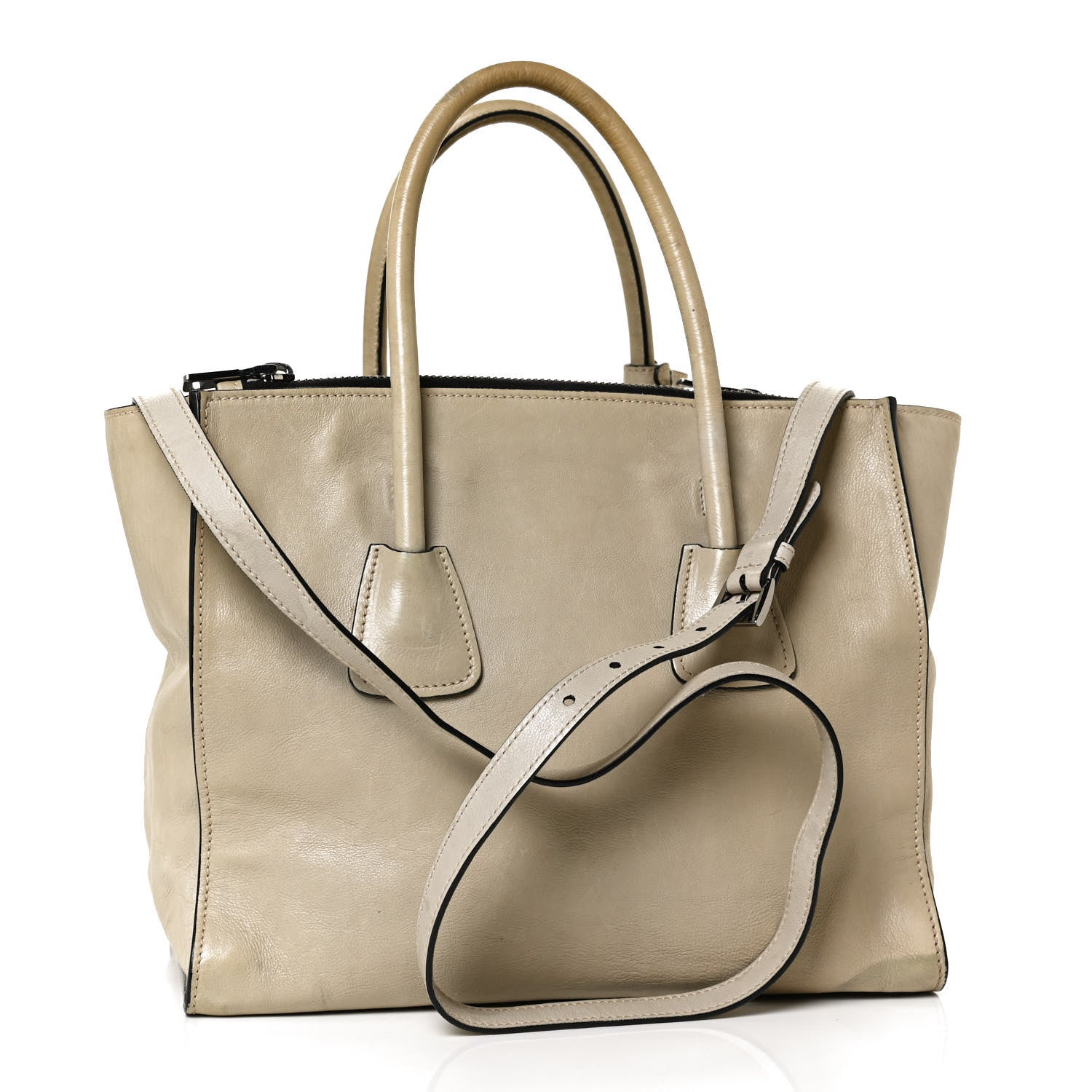 Prada Glace Calf Twin Pocket Tote Ghiaccio 3 of 17