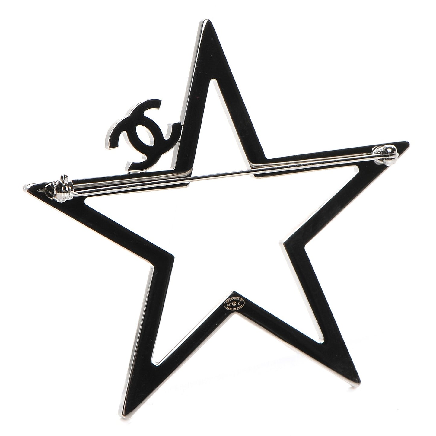 Ruthenium Crystal Star CC Brooch
