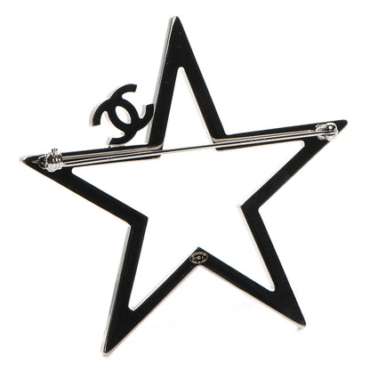 Chanel Ruthenium Crystal Star CC Brooch 3 of 5