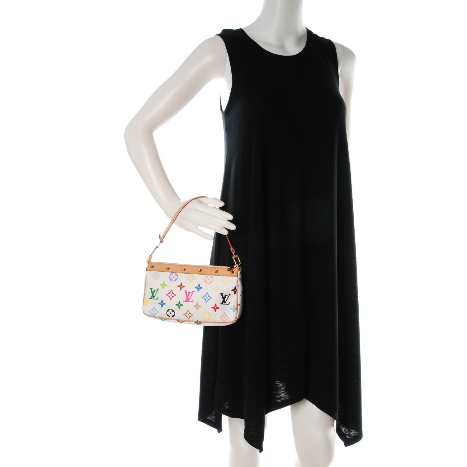 Louis Vuitton Monogram Multicolor Pochette Accessories White 2 of 7