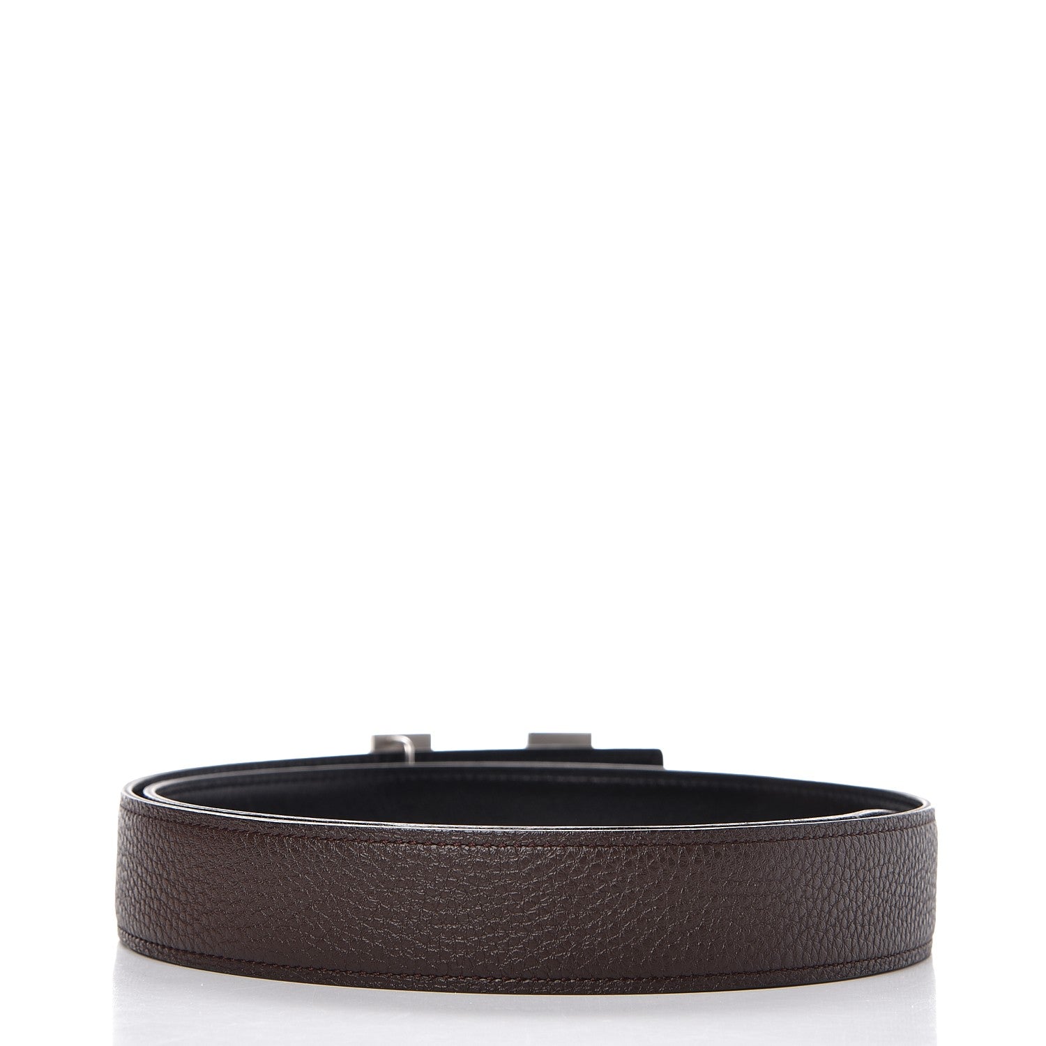 Hermes Box Togo 32mm H Belt 85 Black Chocolate 3 of 8