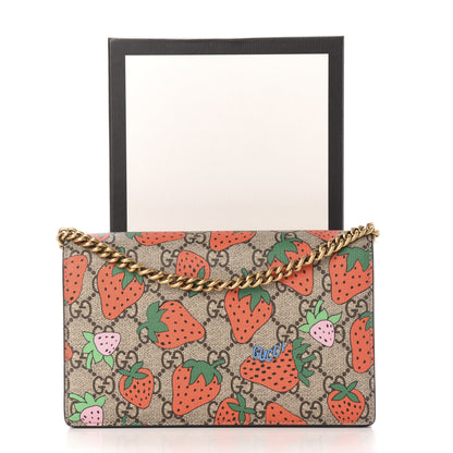 Gucci GG Supreme Monogram Strawberry Chain Wallet 12 of 12