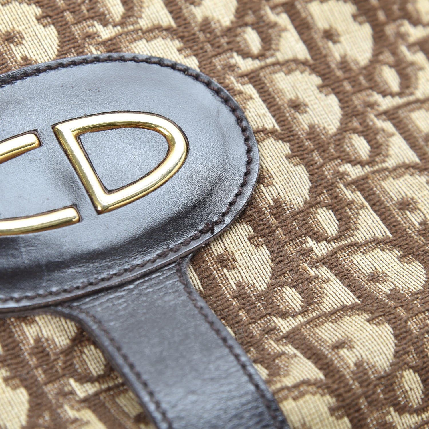 Christian Dior Monogram Fold Over Clutch Brown 8 of 9