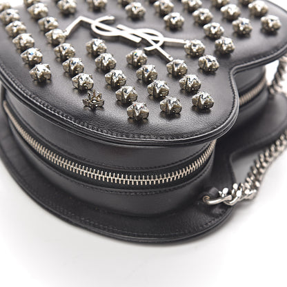 Saint Laurent Calfskin Star Studded Small Love Heart Chain Bag Black 11 of 12