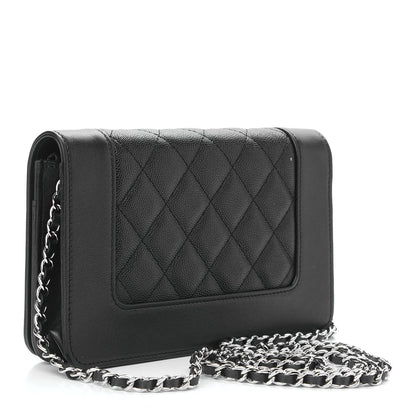 Chanel Caviar Quilted Vintage Mademoiselle Wallet On Chain WOC Black 3 of 9