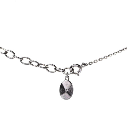Christian Dior Crystal Logo Necklace Silver 3 of 4
