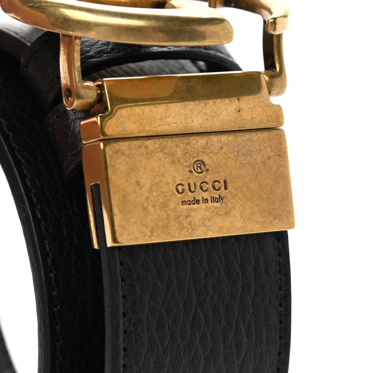 Calfskin Double G Reversible Belt 80 32 Black Cocoa
