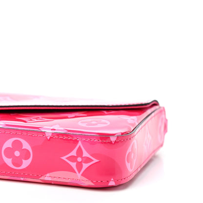 Louis Vuitton Vernis Valentine Pochette Felicie Chain Wallet Fuchsia 9 of 11