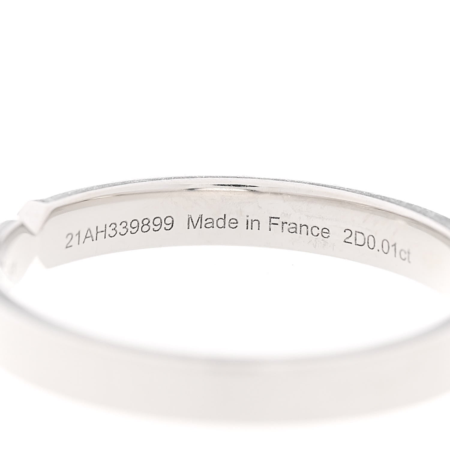 Hermes Platinum Diamond Ever Kelly Wedding Band Ring 51 5.75 5 of 6