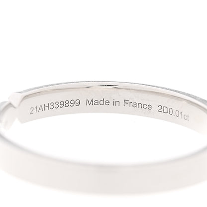 Hermes Platinum Diamond Ever Kelly Wedding Band Ring 51 5.75 5 of 6
