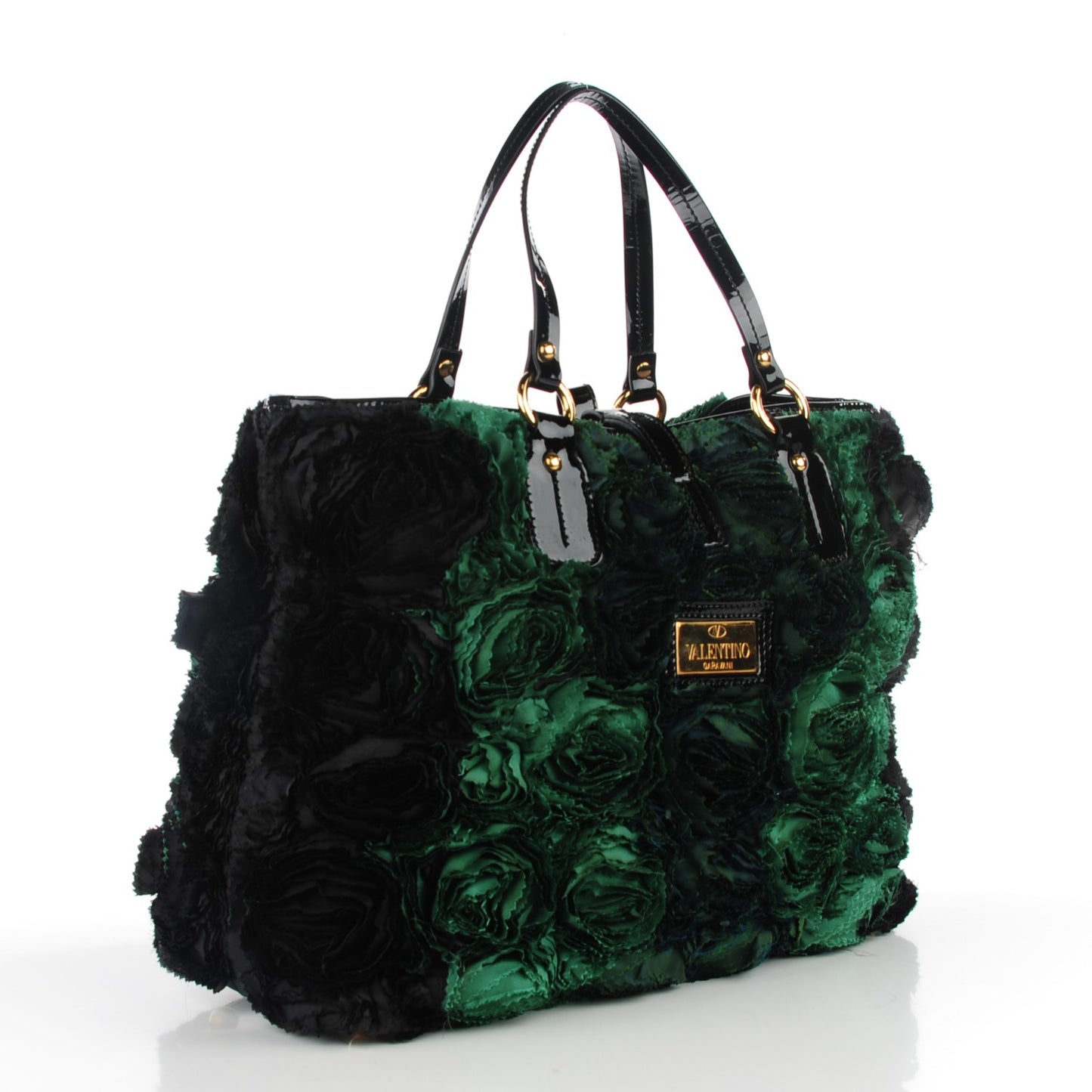 Silk Medium Georgette Rosier Tote Green Black