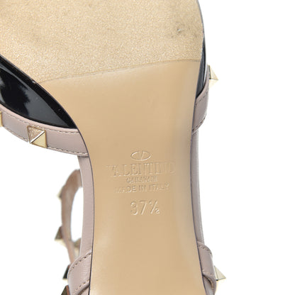 Valentino Garavani Patent Nappa Rockstud Ankle Strap 65mm Pumps 37.5 Black Poudre 5 of 7