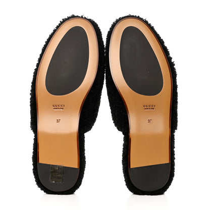 Gucci Shearling Interlocking G Womens Eileen Slippers 37 Black Butterscotch 5 of 10
