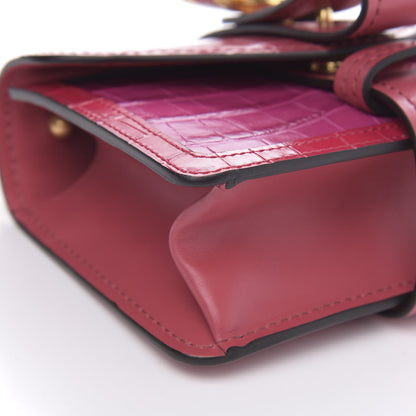 Chloe Calfskin Crocodile Embossed Mini Aby Chain Shoulder Bag Graphic Pink 8 of 10