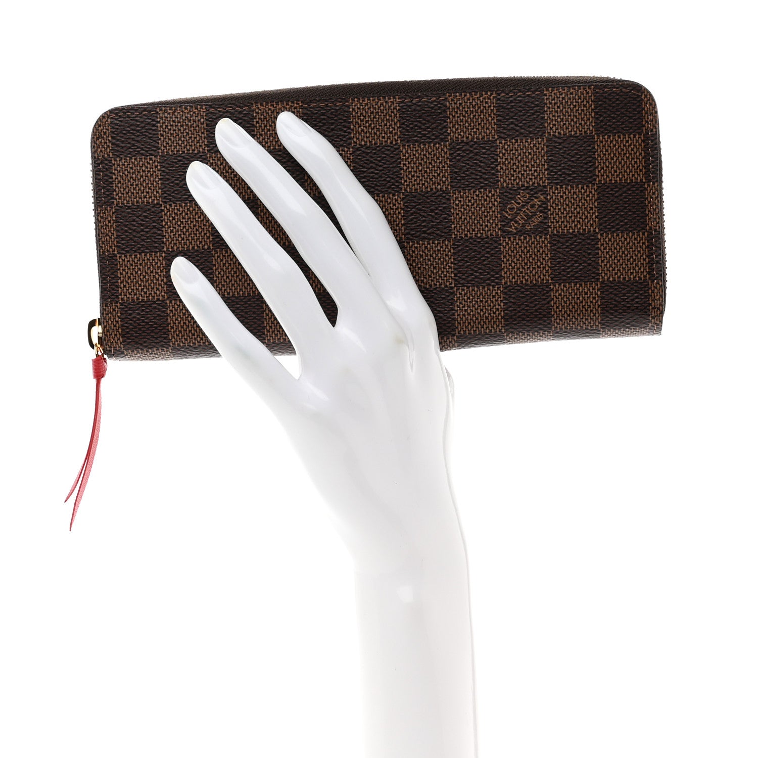 Louis Vuitton Damier Ebene Clemence Wallet Cherry 2 of 7