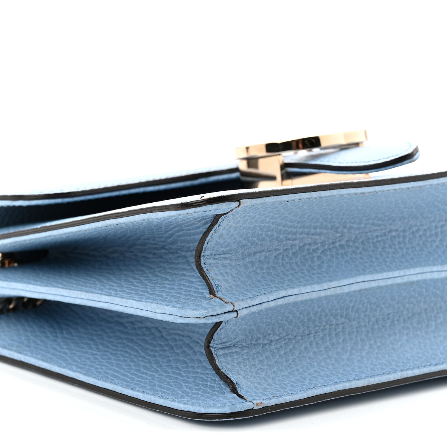 Gucci Dollar Calfskin Small Interlocking G Shoulder Bag Mineral Blue 9 of 11