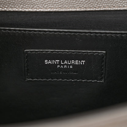 Saint Laurent Grain De Poudre Textured Mixed Matelasse Medium Triquilt Monogram Satchel Earth 6 of 11