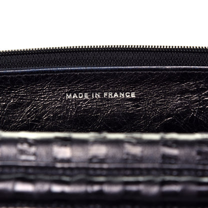 Chanel Aged Calfskin Striped Reissue Wallet On Chain WOC Black 7 of 10