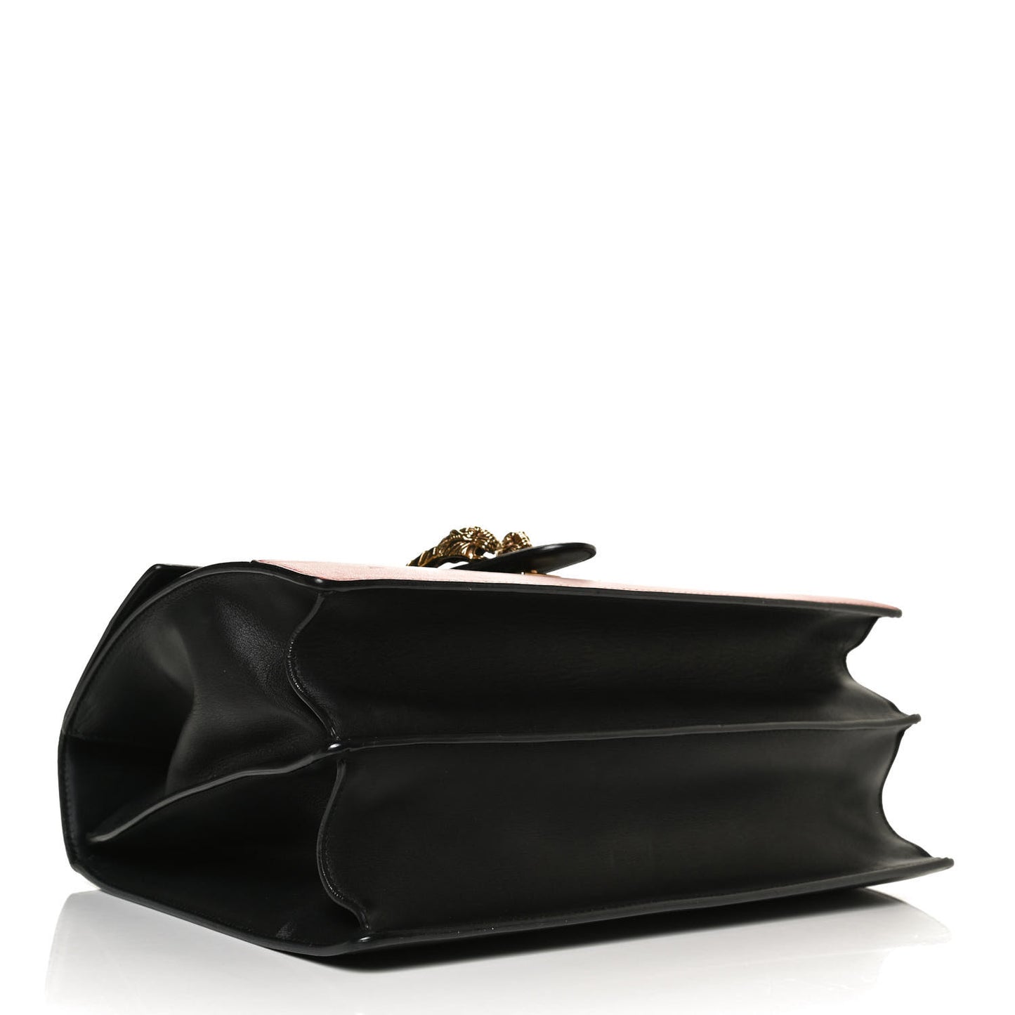 Calfskin Bamboo Web Large Dionysus Top Handle Bag Black Bright Evergreen Hibiscus Red