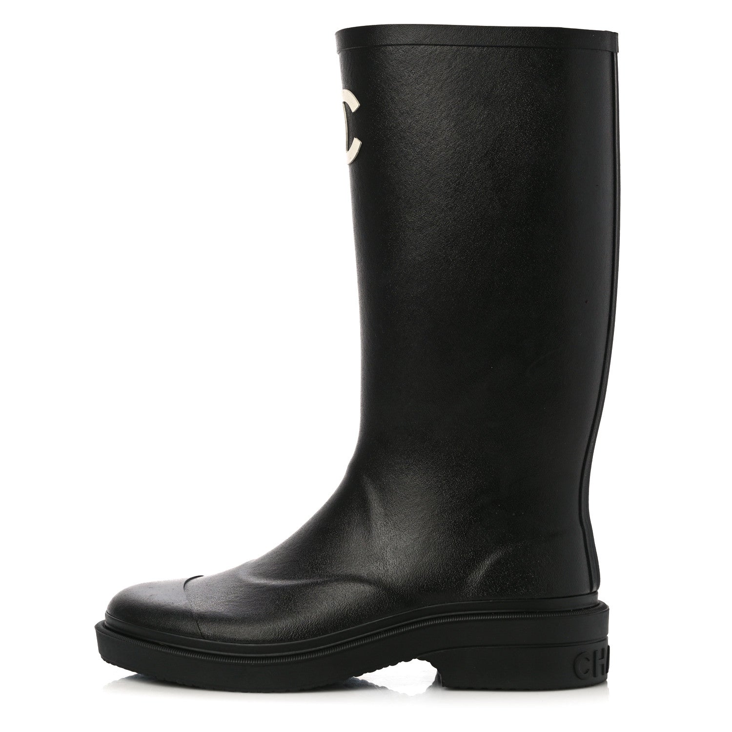 Chanel Caoutchouk CC High Boots 36 Black 1 of 9