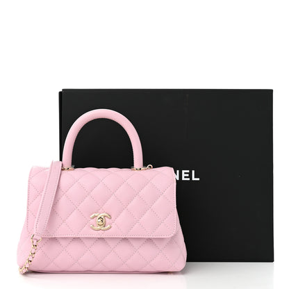 Chanel Caviar Quilted Mini Coco Handle Flap Light Pink 12 of 12