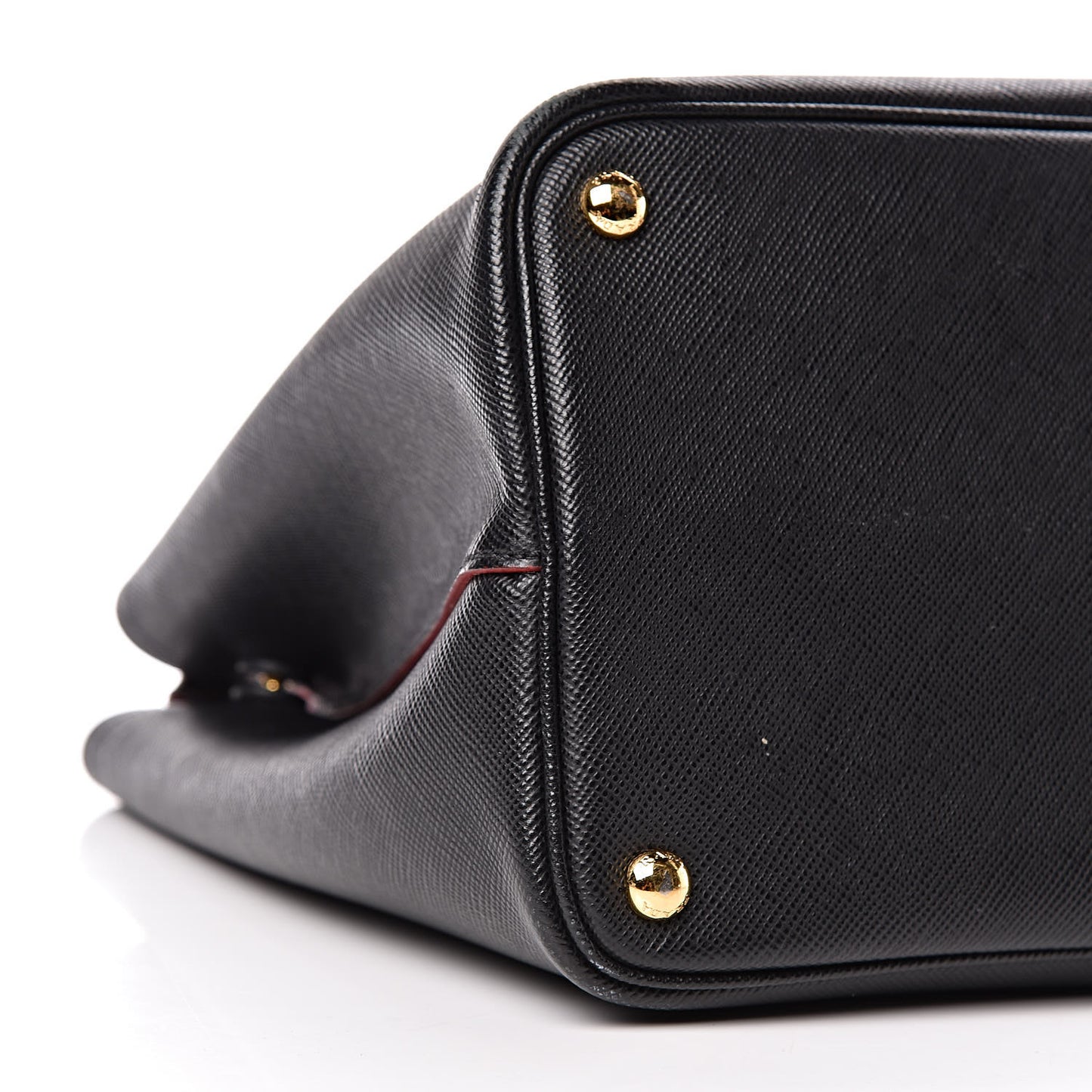 Saffiano Cuir Large Double Bag Black Fuoco