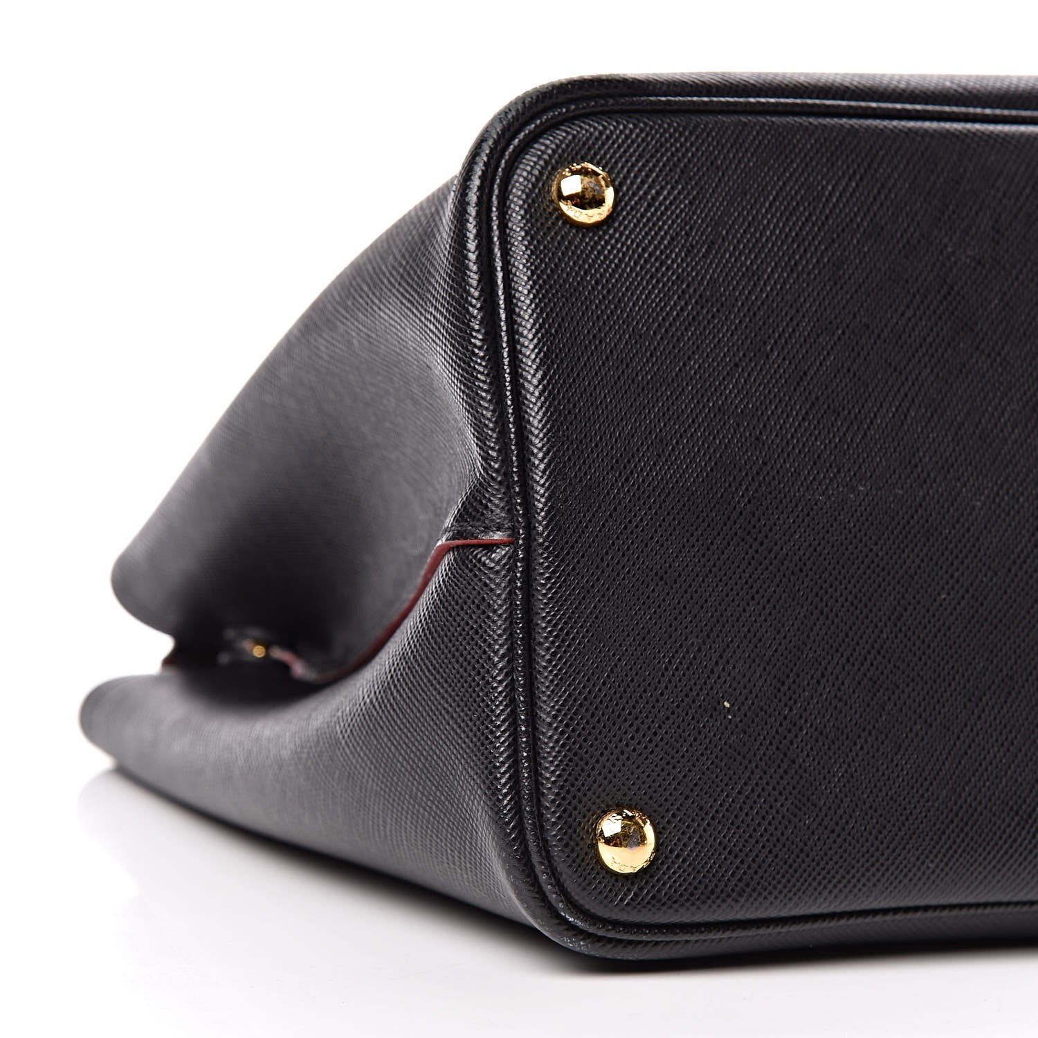 Prada Saffiano Cuir Large Double Bag Black Fuoco 19 of 21