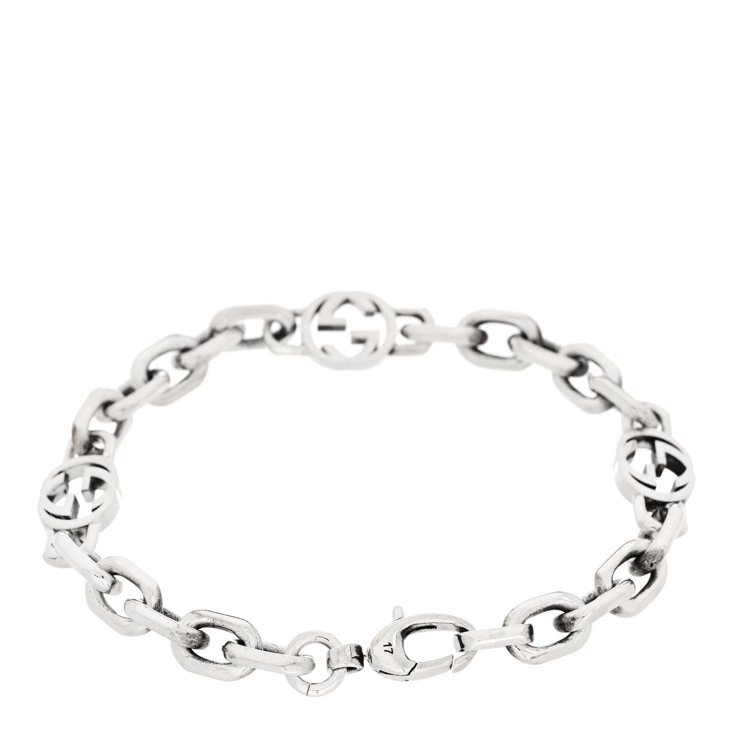 Gucci Sterling Silver Narrow Interlocking G Link Bracelet 2 of 6