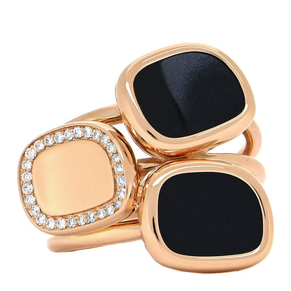 Roberto Coin 18K Yellow Gold Diamond Black Jade Amphibole Ring 53 6.5 1 of 4