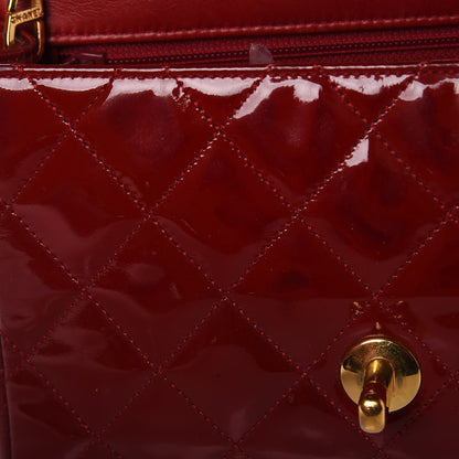 Chanel Patent Quilted Mini Square Flap Red 12 of 18