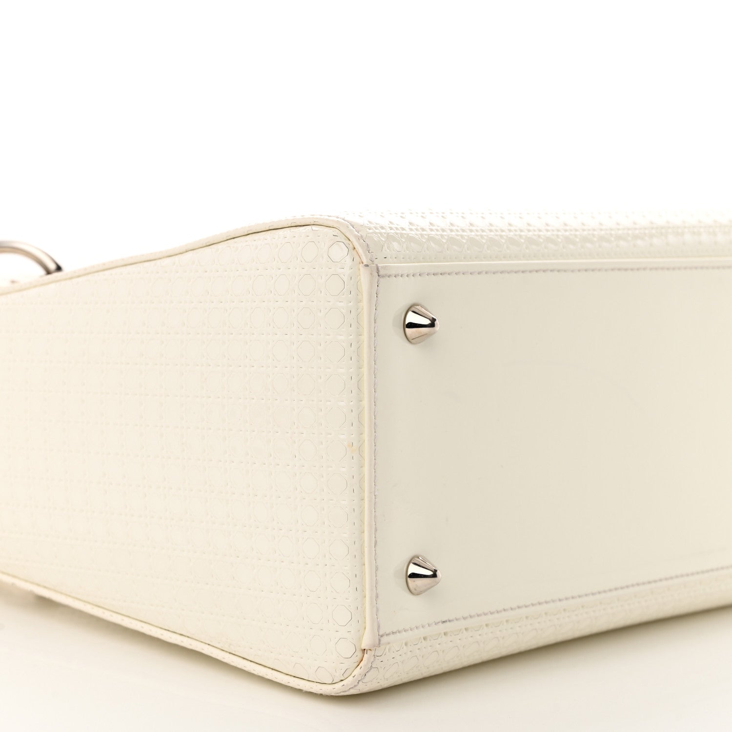 Christian Dior Patent Micro-Cannage Medium Lady Dior White 10 of 18