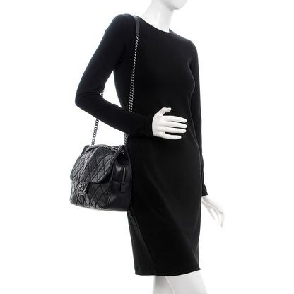 Chanel Calfskin Quilted Jumbo Coco Sporran Flap Black 2 of 13