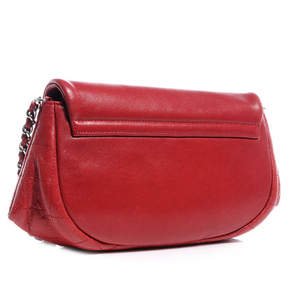 Chanel Lambskin Half Moon Wallet On Chain Bag WOC Red 3 of 8