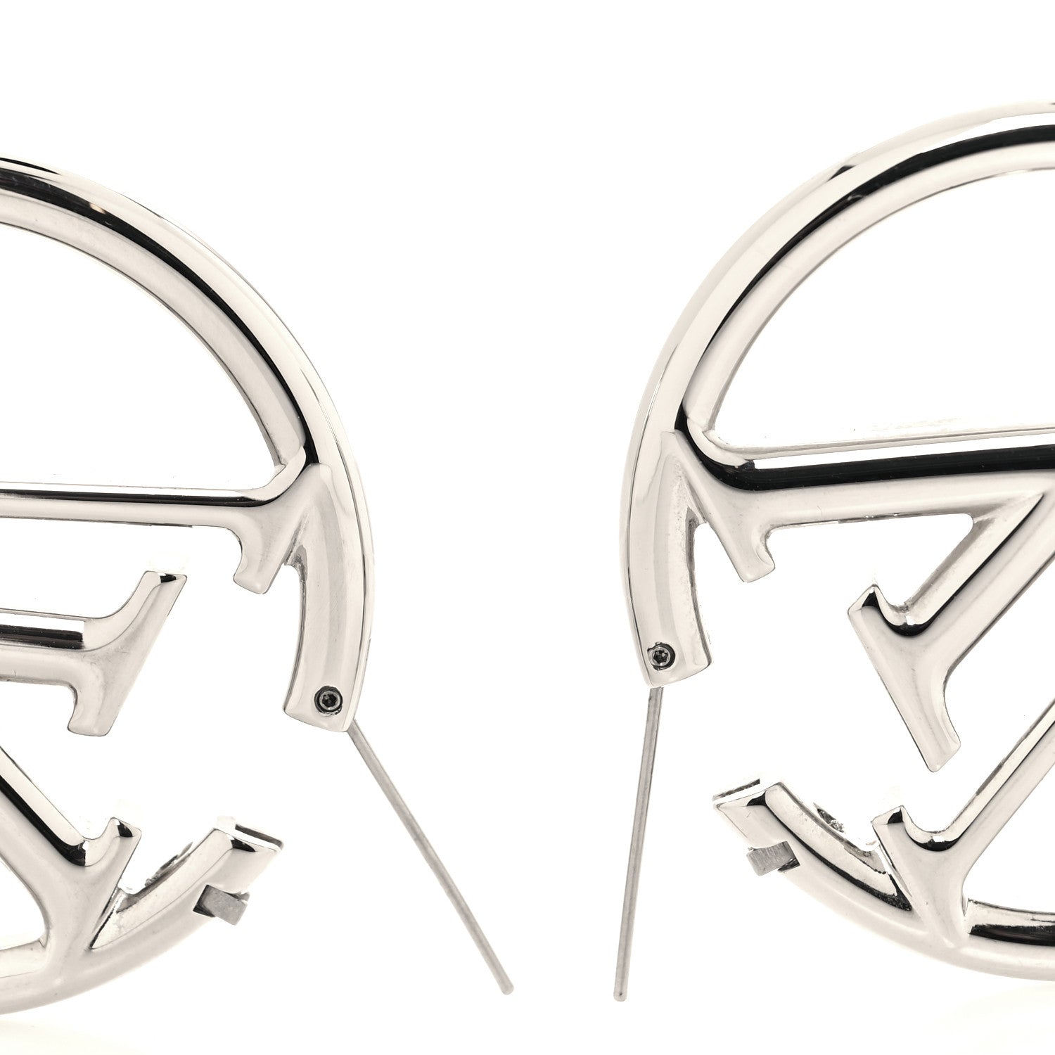 Louis Vuitton Palladium Louise Hoop Earrings Silver 3 of 5
