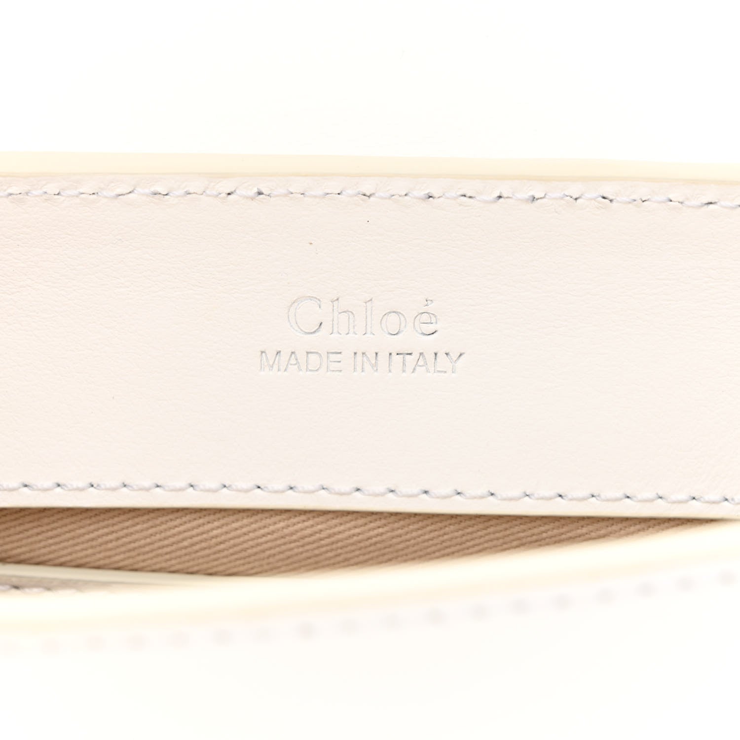 Chloe Calfskin Suede C Belt Bag Brilliant White 6 of 10