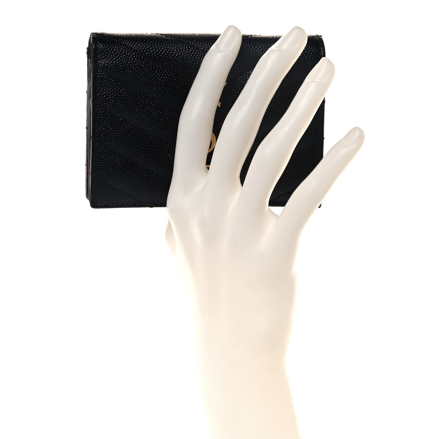 Grain De Poudre Matelasse Chevron Monogram Card Case Black