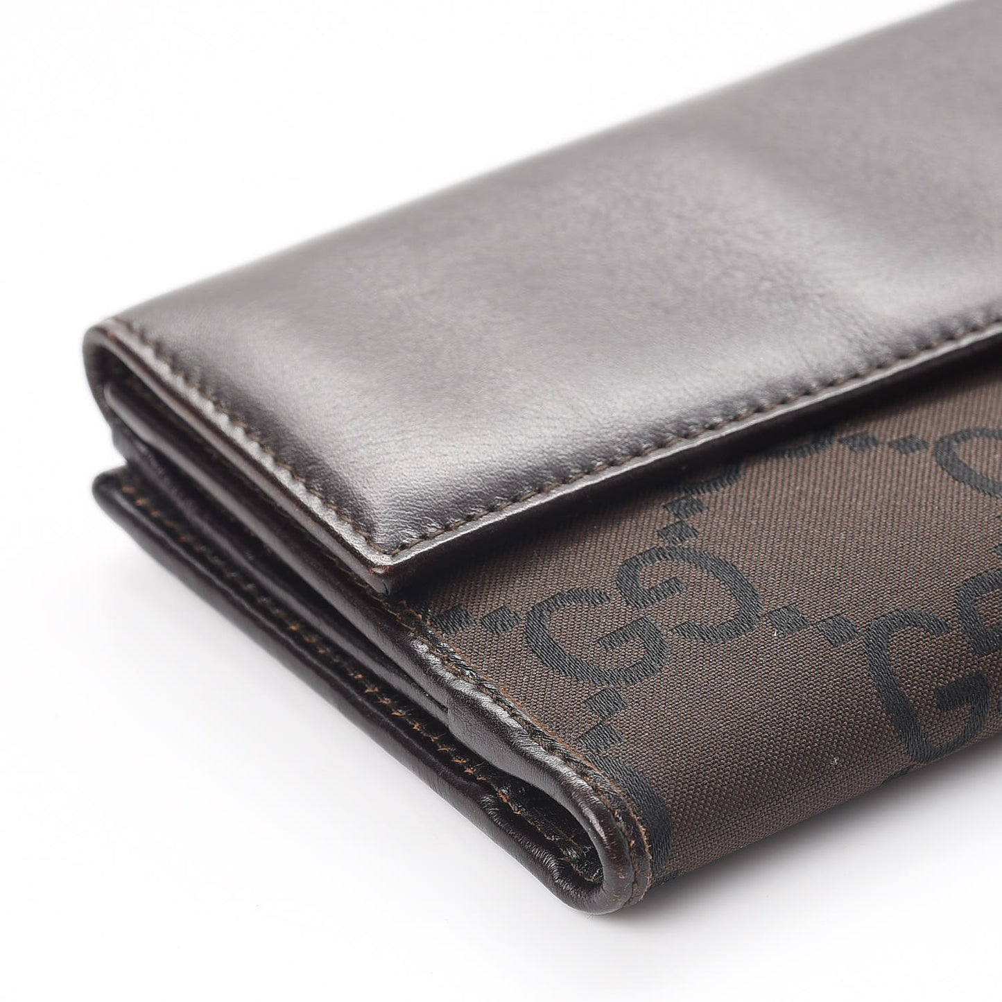 Canvas Monogram Continental Wallet Brown