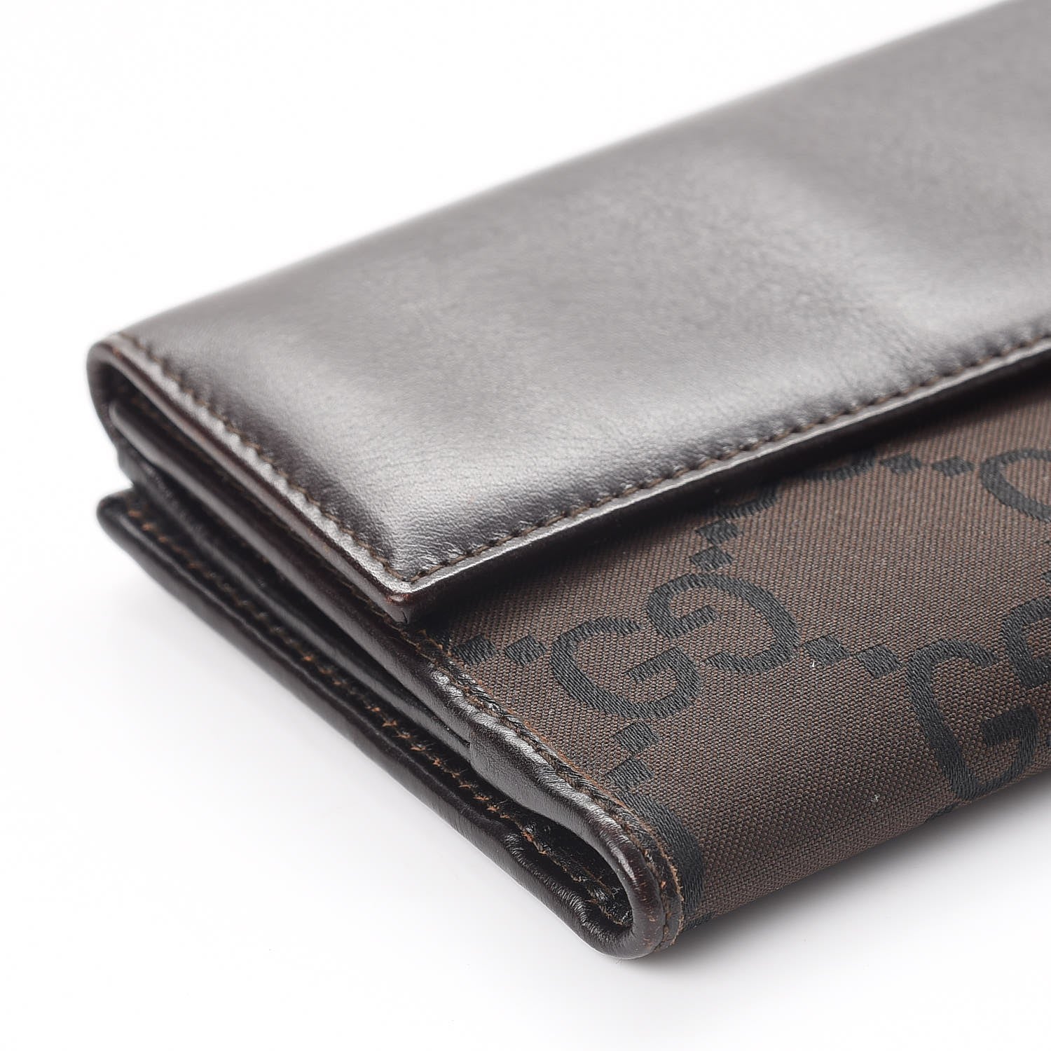 Gucci Canvas Monogram Continental Wallet Brown 8 of 9
