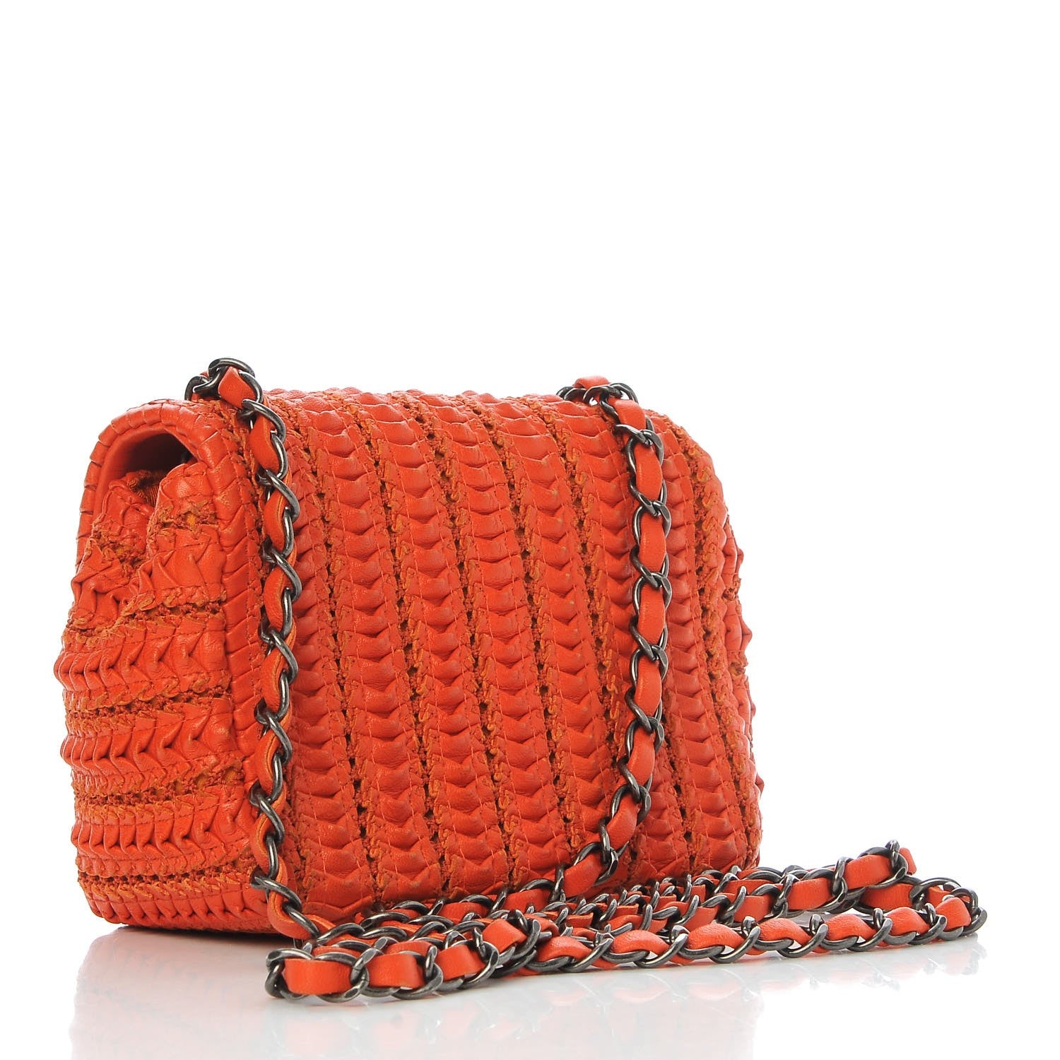 Chanel Lambskin Crochet Embroidered Small Flap Red 3 of 8