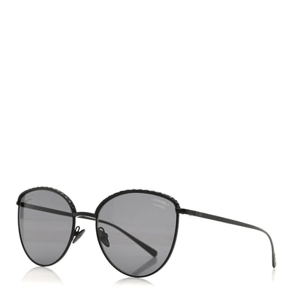Chanel Metal Crystal Polarized Sunglasses 4258-B Black 1 of 8