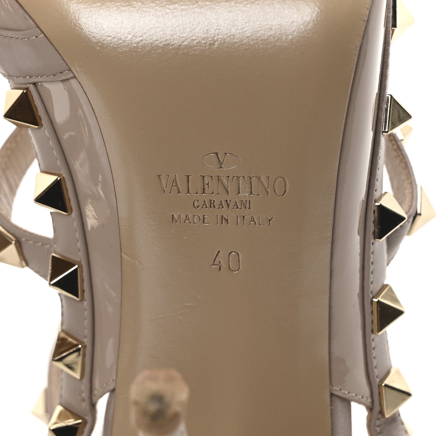Valentino Garavani Patent Nappa Rockstud Ankle Strap 100mm Pumps 40 Poudre 7 of 9