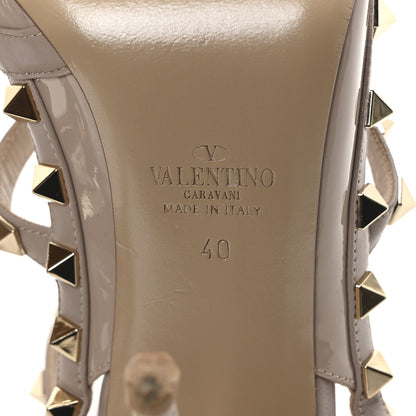 Valentino Garavani Patent Nappa Rockstud Ankle Strap 100mm Pumps 40 Poudre 7 of 9
