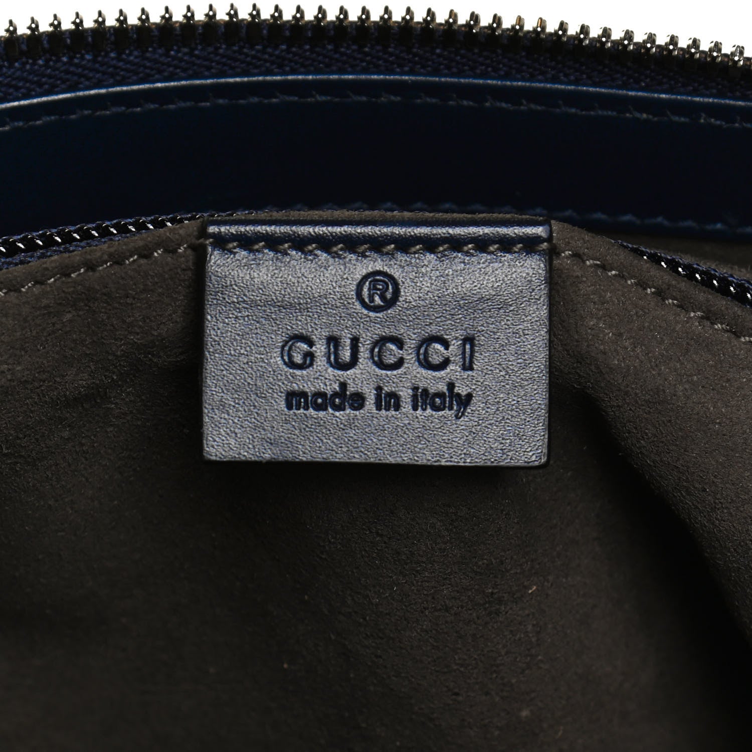 Gucci Guccissima Signature Medium Flat Messenger Bag Blue 6 of 10