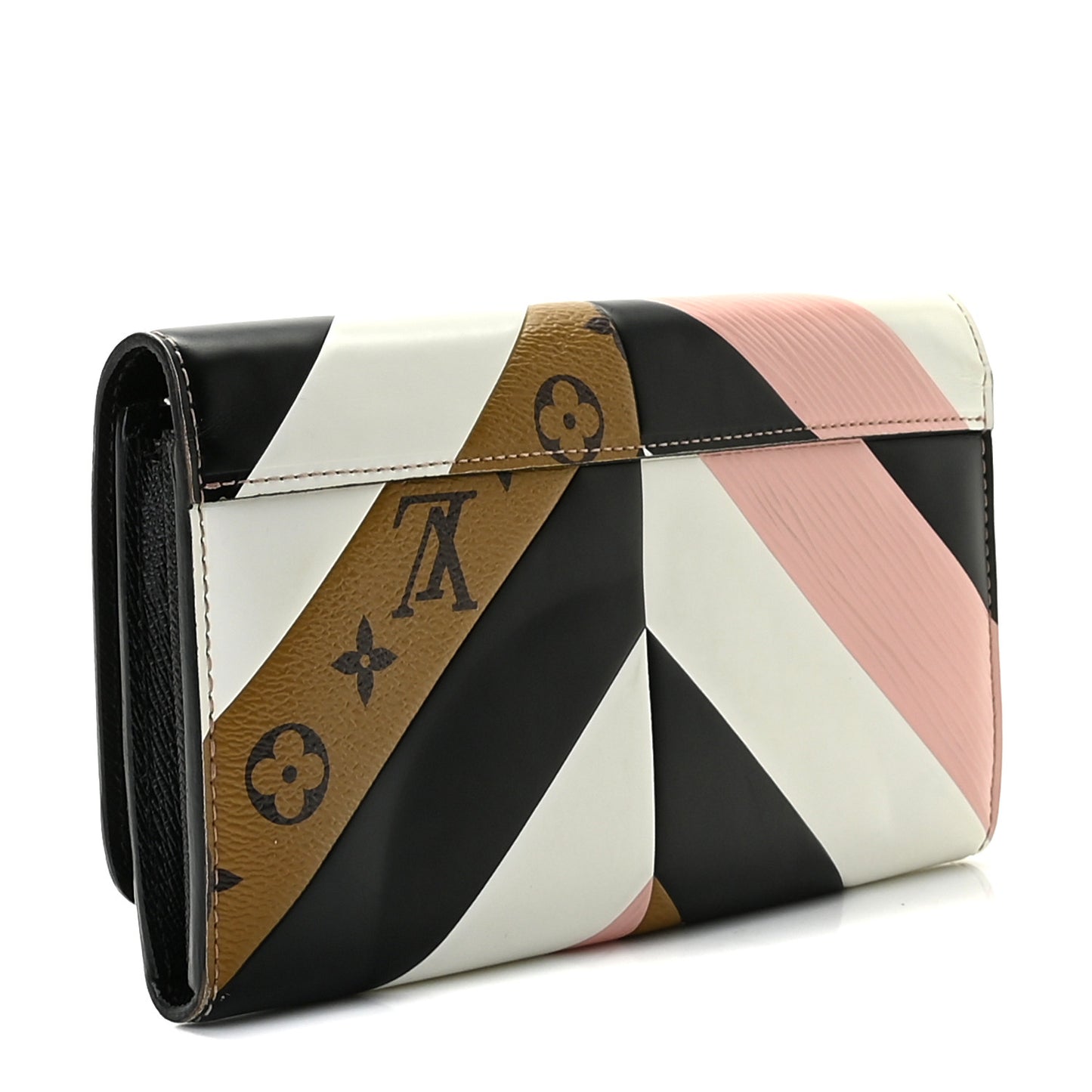 Epi Reverse Monogram Twist Wallet Rose Ballerine
