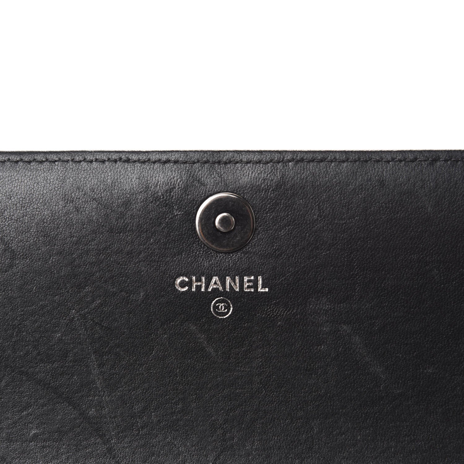 Chanel Lambskin Quilted Boy Wallet On Removable Chain WOC Black 9 of 13