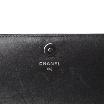 Chanel Lambskin Quilted Boy Wallet On Removable Chain WOC Black 9 of 13