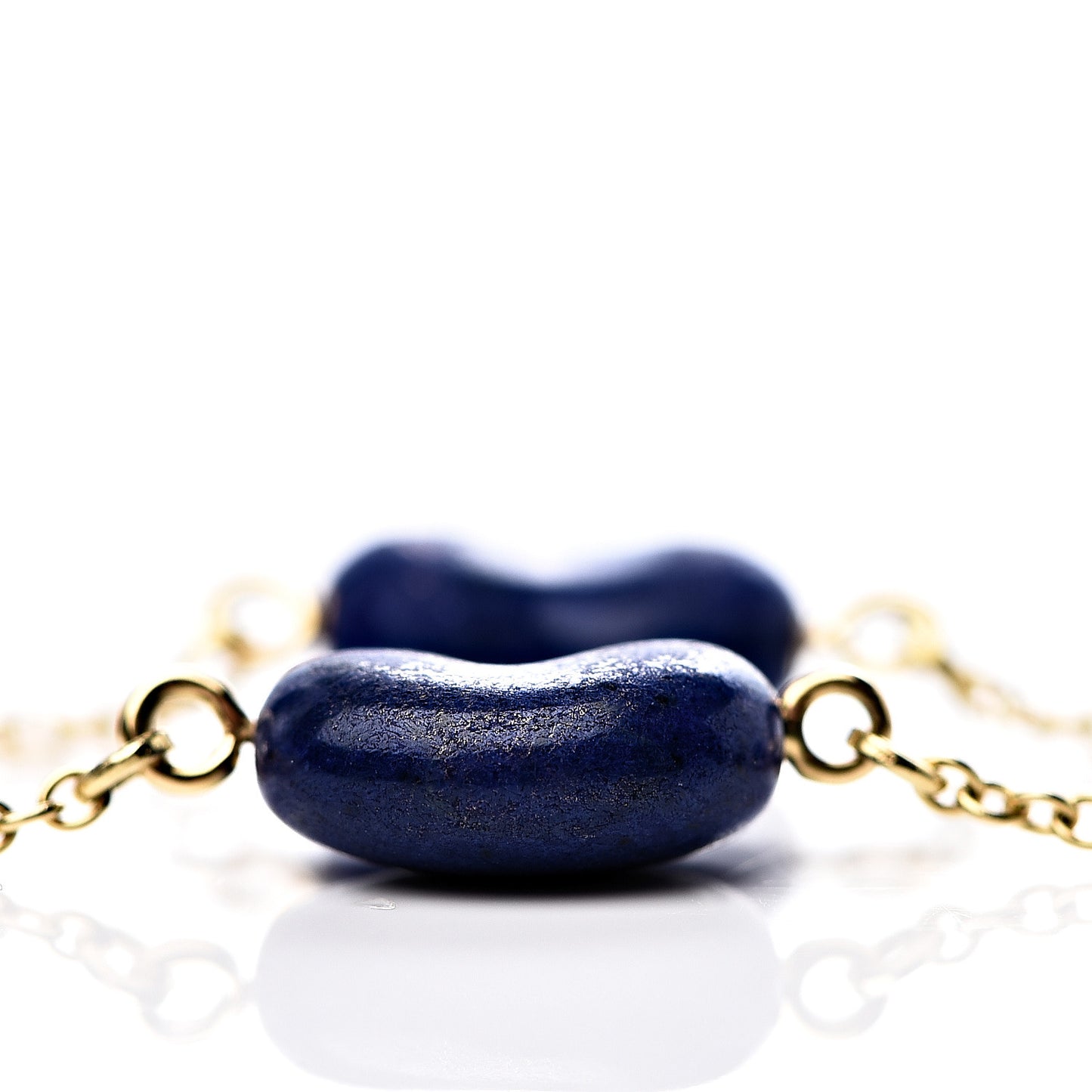 18K Yellow Gold Lapis Lazuli Elsa Peretti Bean Bracelet