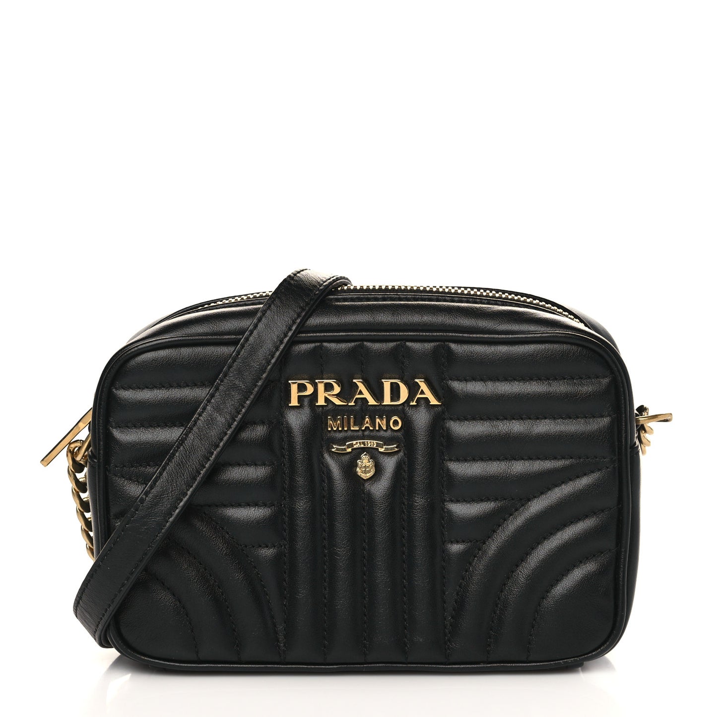 Soft Calfskin Diagramme Camera Bag Black
